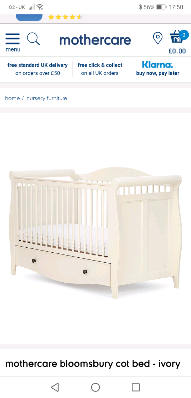 mothercare bloomsbury cot bed